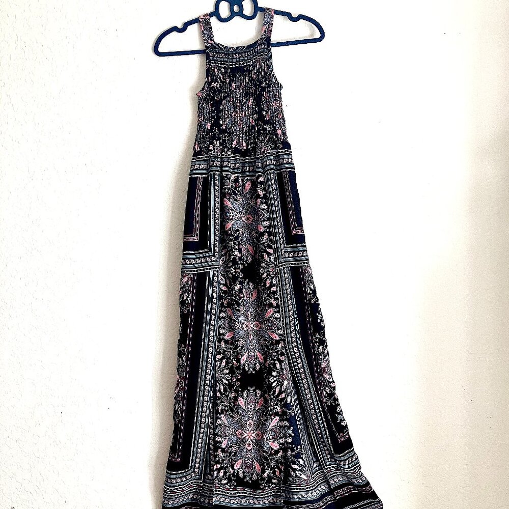 Bailey Blue Maxi Tank Leg Slit Dress.  (XS)